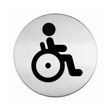 Pictogramme acier brossé inoxydable WC Handicapés